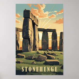 Stonehenge United Kingdom Berömd Travel Ställe Poster