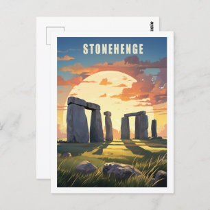 Stonehenge United Kingdom Berömd Travel Ställe Vykort