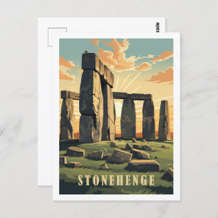Stonehenge United Kingdom Berömd Travel Ställe Vykort