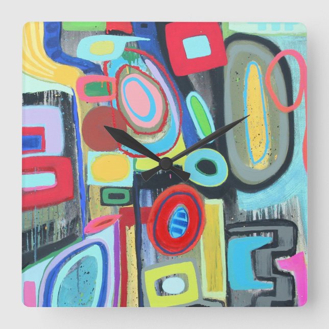 Stonehenge Wall Clock Fyrkantig Klocka (Framsida)