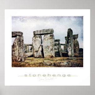 Stonehenge Watercolor Art Skriv ut Poster