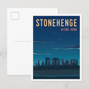 Stonehenge Wiltshire England Vintage resor Vykort