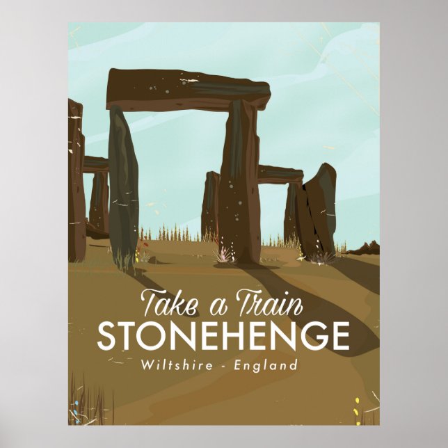 Stonehenge Wiltshire Tåg reser affisch (Framsidan)