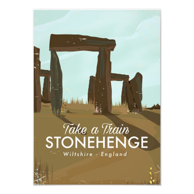 Stonehenge Wiltshire Tåg reserklubb affisch Fototryck (Framsidan)