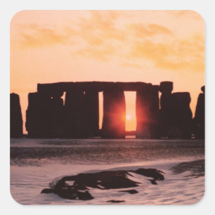 Stonehenge, Winter Solstice Fyrkantigt Klistermärke