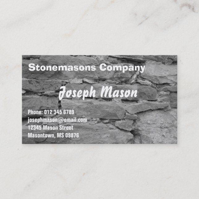 stonemason - konstruktion visitkort (Framsida)