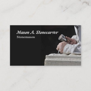 Stonemason med malleten och stämjärnet visitkort