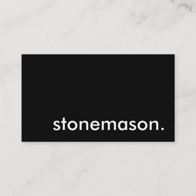 Stonemason. Visitkort (Framsida)