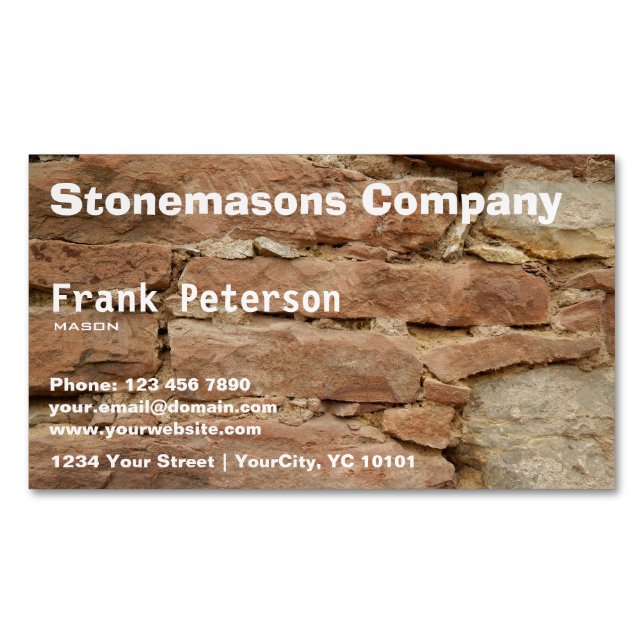 stonemason visitkortmagnet (Framsida)