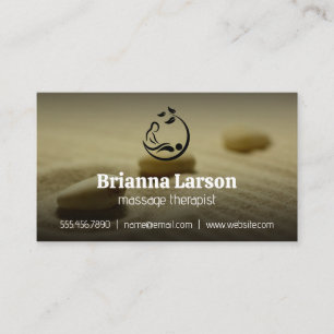 Stoner i Sand Logotyp av massagebehandling Visitkort