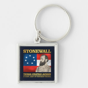 Stonewall Fyrkantig Silverfärgad Nyckelring