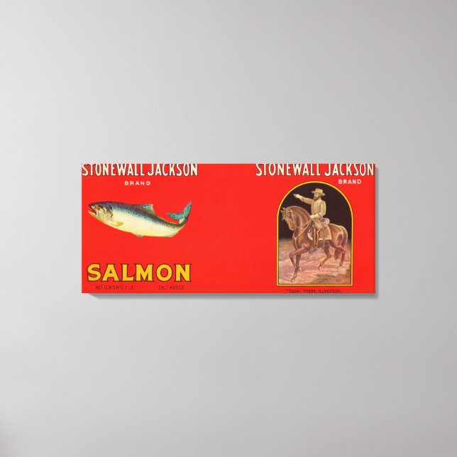 Stonewall Jackson Brand Salmon Label Canvastryck (Framsida)