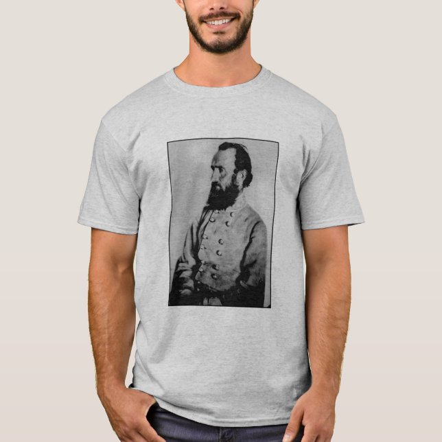 Stonewall Jackson och citationstecken - grå färg Tee Shirt (Framsida)