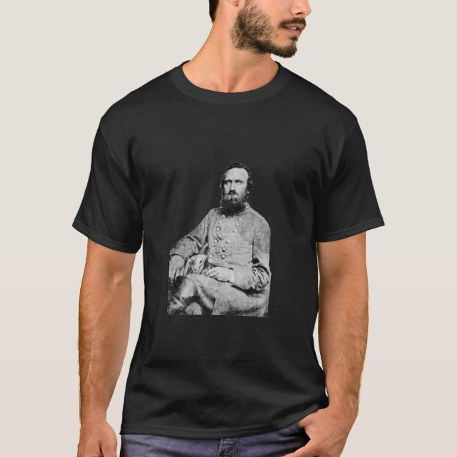 Stonewall Jackson och citationstecken - svart T Shirt (Framsida)