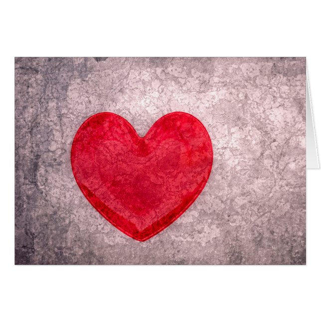 Stonewaschat Heart Hälsningskort (Framsidan Horizontal)