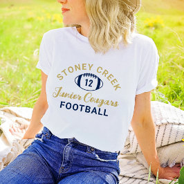 Stoney Bäck Junior Cougars Anpassningsbar Football T Shirt