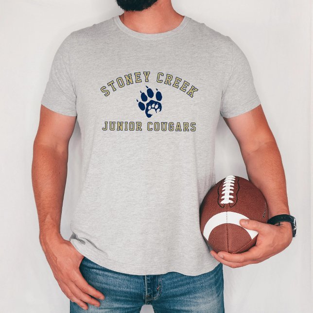 Stoney Creek Junior Cougars Paw Gray Dad T Shirt (Skapare uppladdad)