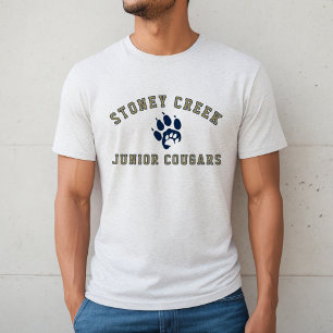Stoney Creek Junior Cougars Vita Fläckiga Herr T Shirt