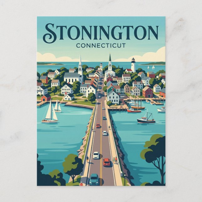 Stonington Borough Connecticut Vykort (Framsida)