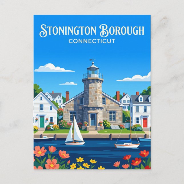 Stonington Borough Connecticut Vykort (Framsida)