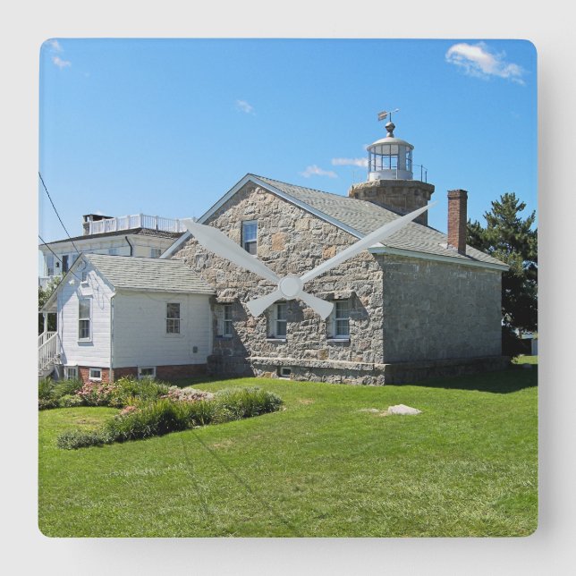 Stonington Harbour Lighthouse, Connecticut Clock Fyrkantig Klocka (Framsida)