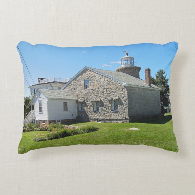 Stonington Harbour Lighthouse, Connecticut Pillow Prydnadskudde (Framsidan)