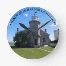 Stonington Harbour Lighthouse, CT Round Wall Clock