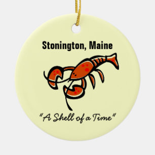 Stonington, Maine Lobster Julgransprydnad Keramik