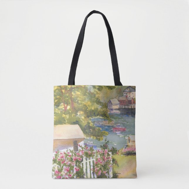 Stonington Maine View Tote Bag Tygkasse (Framsida)