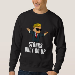 Stonkar går bara upp Wall street Bets Meme Trading Lång Ärmad Tröja