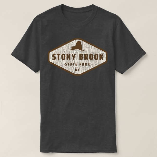 Stony Brook State Park New York Träd Log Struktur  T Shirt (Design framsida)