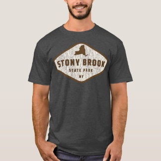 Stony Brook State Park New York Träd Log Struktur T Shirt