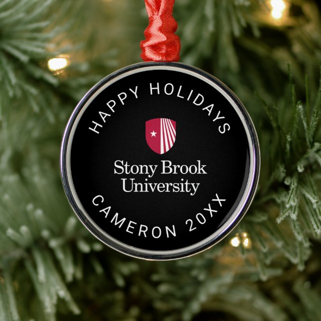Stony Brook Universiteten | Ordmärke Julgransprydnad Metall (Träd)