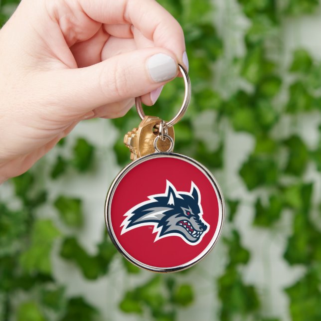 Stony Brook Universiteten | Sjögräs Rund Silverfärgad Nyckelring (Hand)