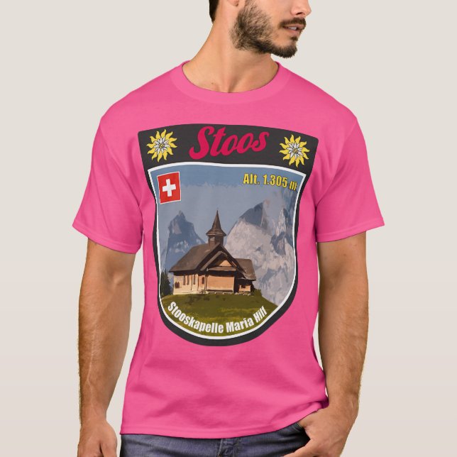Stoos Chapel Souvenir Morschach Schweiz T Shirt (Framsida)