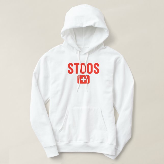 STOOS Schweiz Flagga Hoodie (Design framsida)