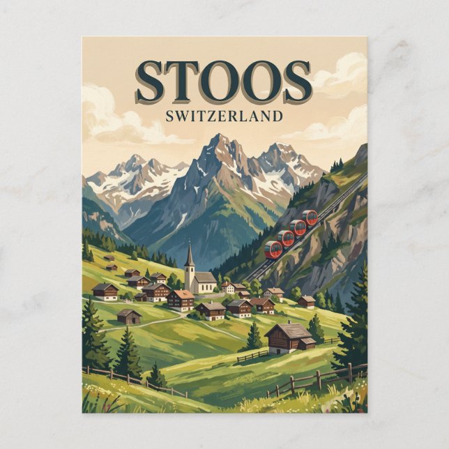 Stoos Schweiz Vykort (Framsida)