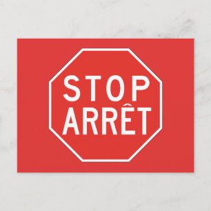 Stop/Arret, Traffic Sign, Kanada Vykort