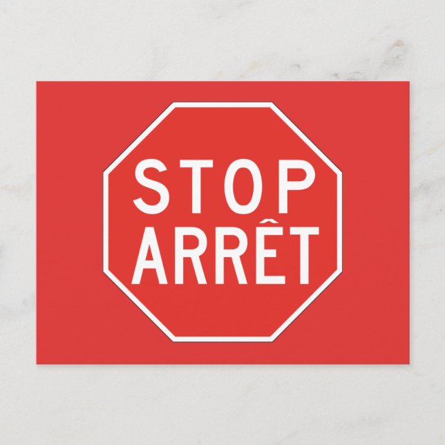 Stop/Arret, Traffic Sign, Kanada Vykort (Framsida)