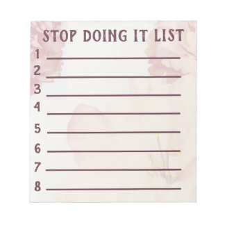Stop Bad Habits Stop Doing it List Anteckningsblock