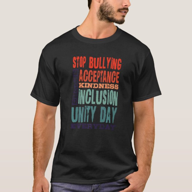 Stop Bullying Choose Acceptance Kindness Inclusion T Shirt (Framsida)