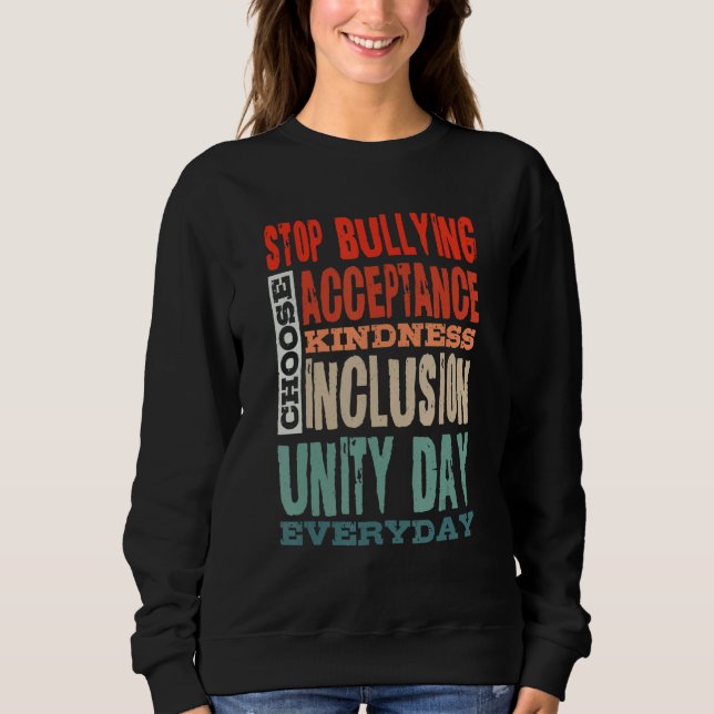 Stop Bullying Choose Acceptance Kindness Inclusion T Shirt (Framsida)