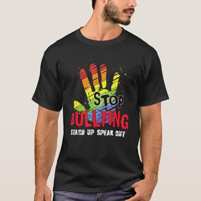 Stop Bullying Hand Supporter Stand Up Speak Anti B T Shirt (Framsida)