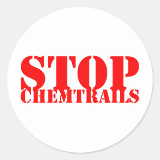 Stop Chemtrails - Adesivo Redondo Runt Klistermärke