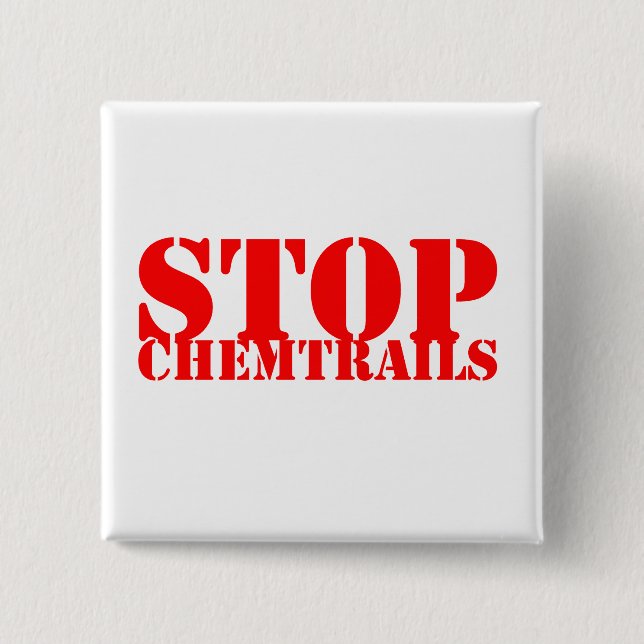 Stop Chemtrails - Botton Quadrado Knapp (Framsida)