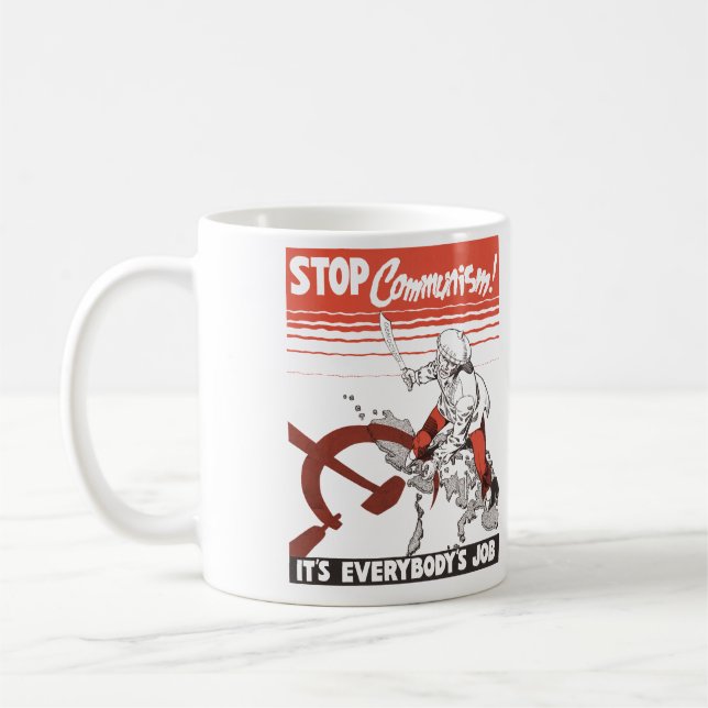 Stop Communism! Vintage Kaffemugg (Vänster)