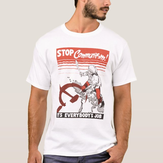 Stop Communism! Vintage T Shirt (Framsida)