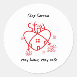 Stop Corona Runt Klistermärke