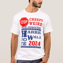Stop Creepy Konstig Vote Harris Walz 2024 LT Unise T Shirt