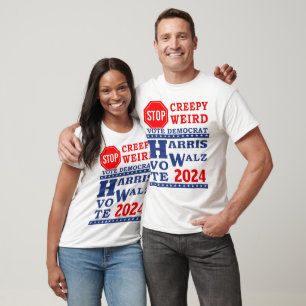 Stop Creepy Konstig Vote Harris Walz 2024 LT Unise T Shirt